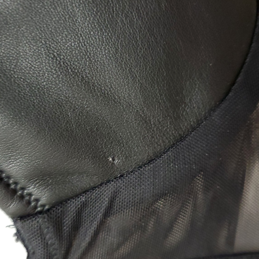 Victoria Secret Bra Longline Vegan Leather & Lace Love Embroidered Underwire - Picture 4 of 12